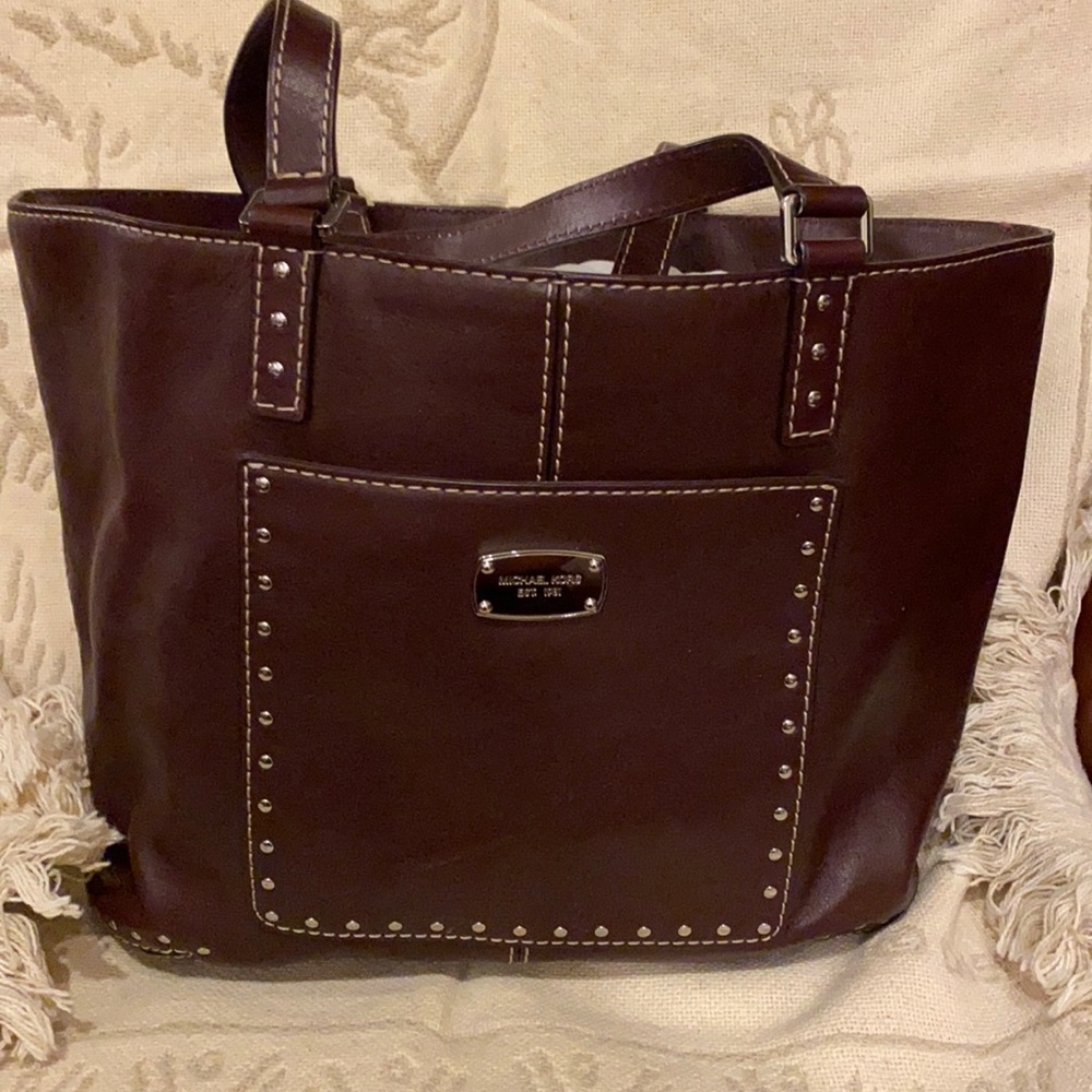 Michael Kors brown leather satchel